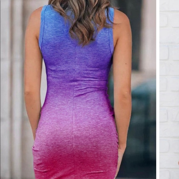 NWOT BodyCon Sleeveless dress front cut twist tie-up SIDE: SMALL - Picture 4 of 9